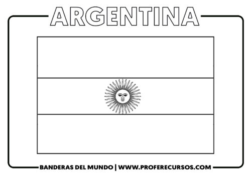 Bandera De Argentina Para Colorear