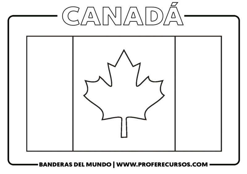 Bandera De Canada Para Colorear