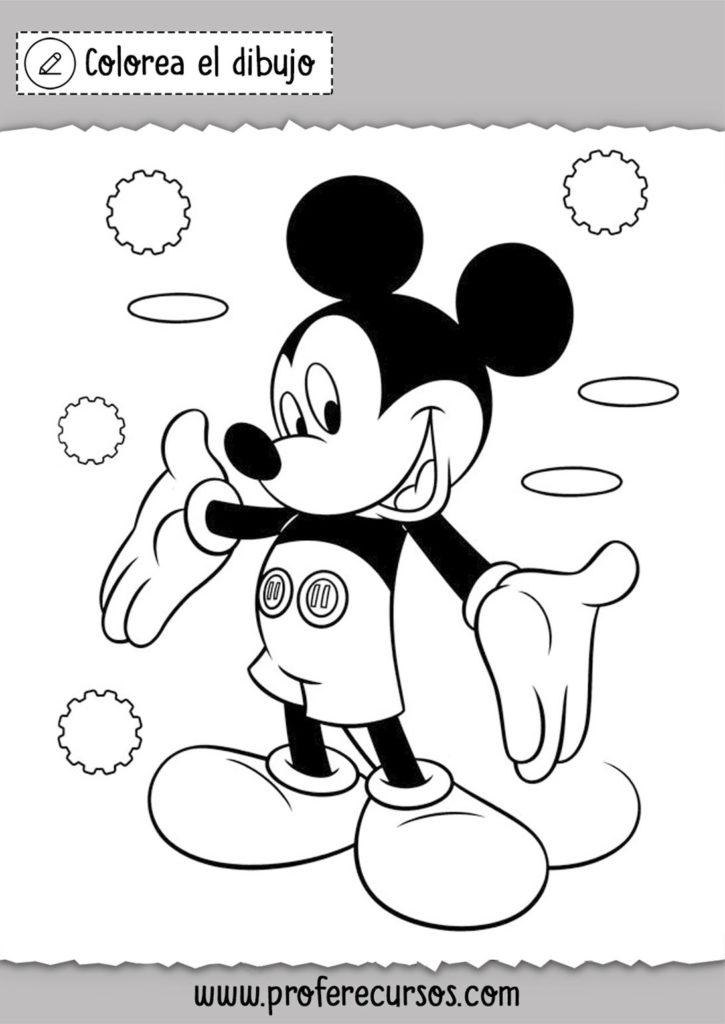 Colorear dibujos de Mickey Mouse - Profe Recursos