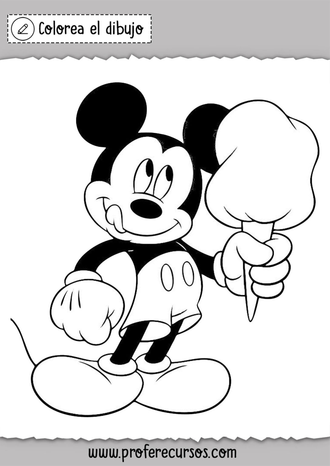 Dibujo de Mickey Mouse facil - Profe Recursos