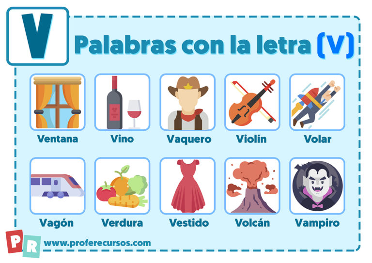 Palabras con V Que empiezan por la letra V para Niños