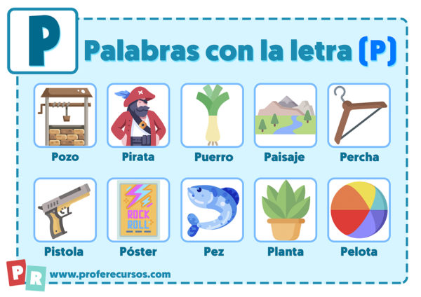 Palabras con P Que empiezan por la letra P para Niños