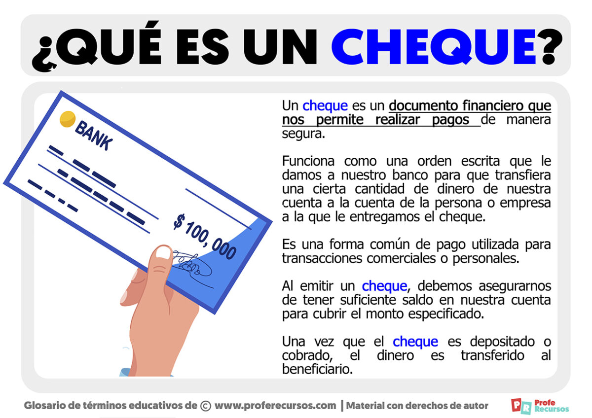 Qu Es Un Cheque Definici N De Cheque