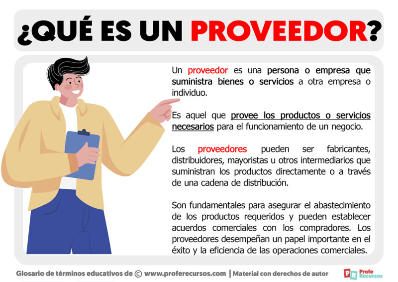 Qué es un Proveedor Definición de Proveedor