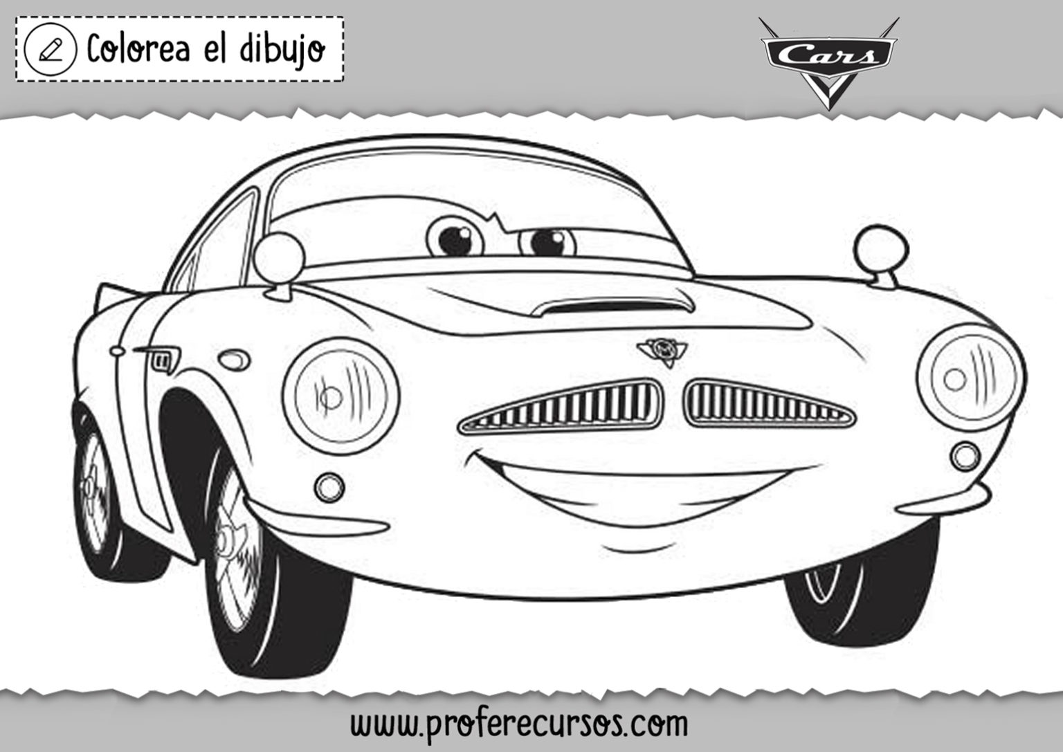 Dibujos De La Pel Cula De Cars Para Ni Os Y Para Colorear