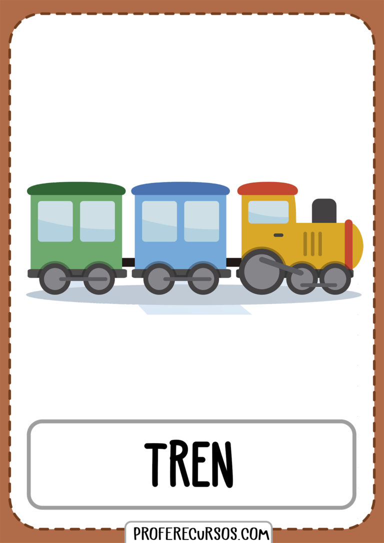 Tarjetas-vocabulario-medios-transporte-tren - Profe Recursos