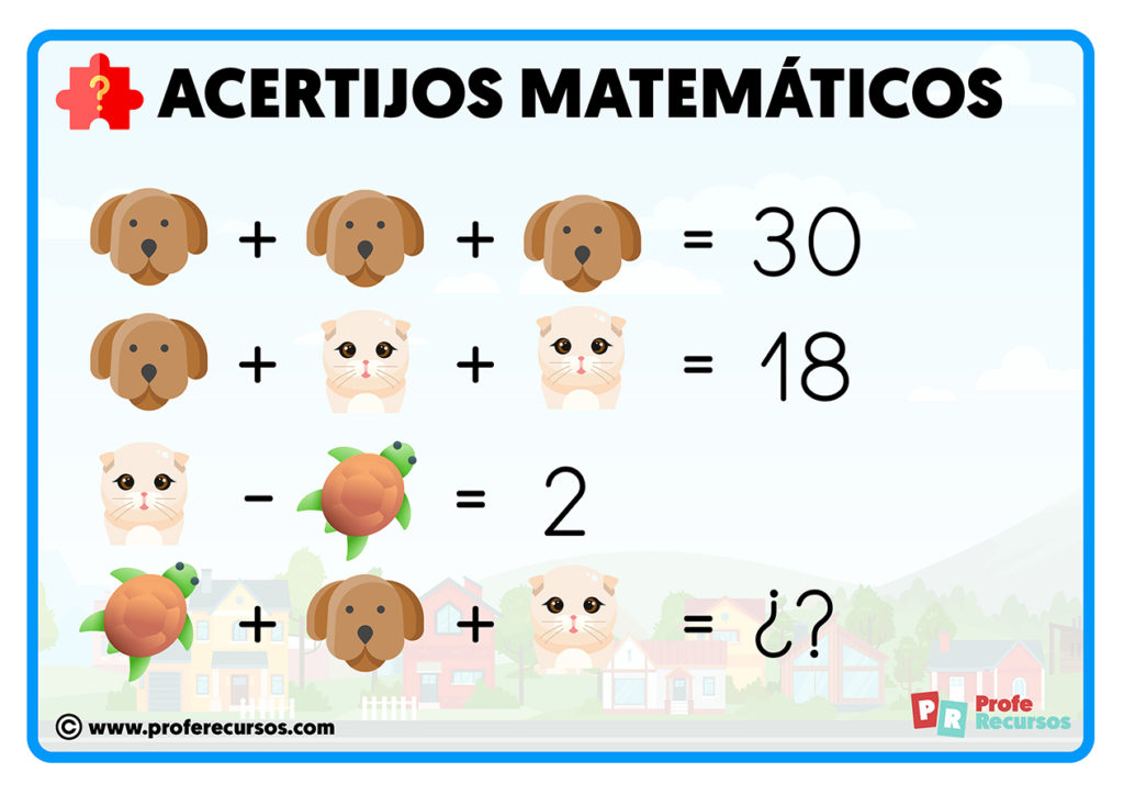 Acertijos Matemáticos Para Niños | Fáciles | PACK Descargable