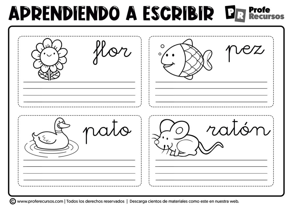 Fichas para APRENDER a ESCRIBIR | Escribir Palabras