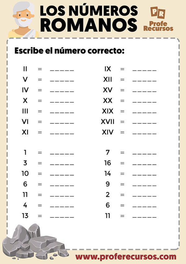 Actividades de numeros romanos para niños - Profe Recursos