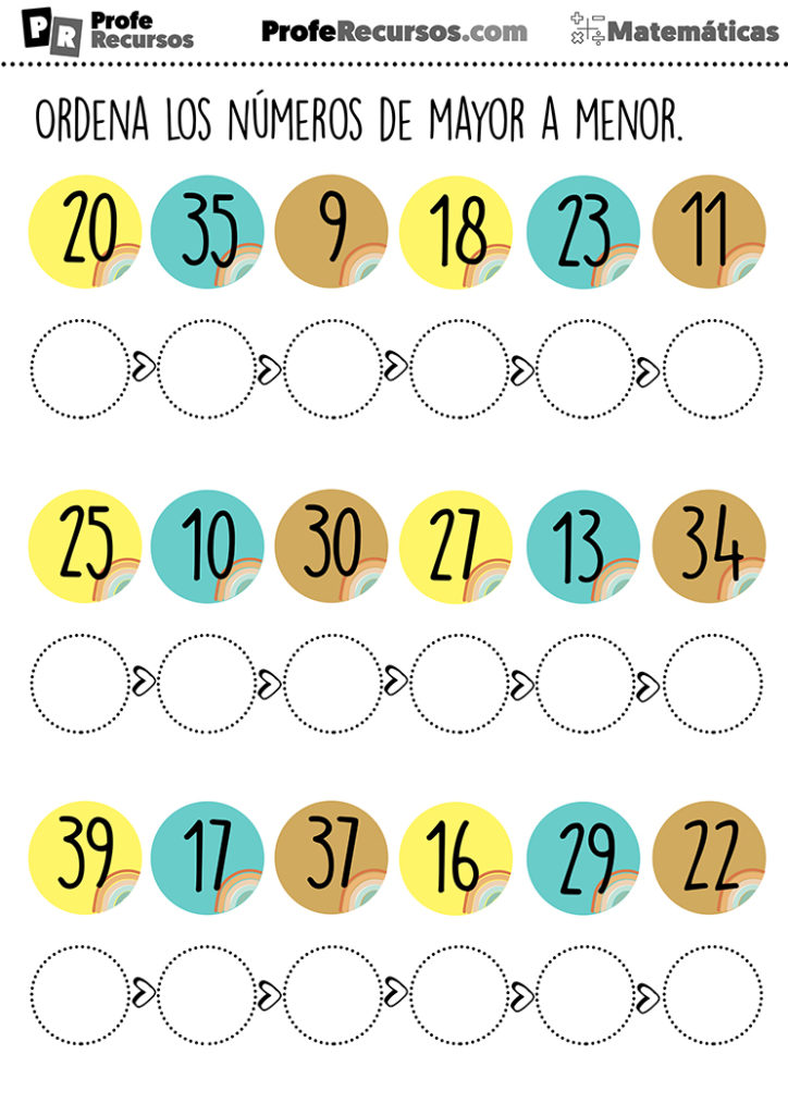 Ejercicios De Mayor Menor O Igual Matemáticas Para Niños