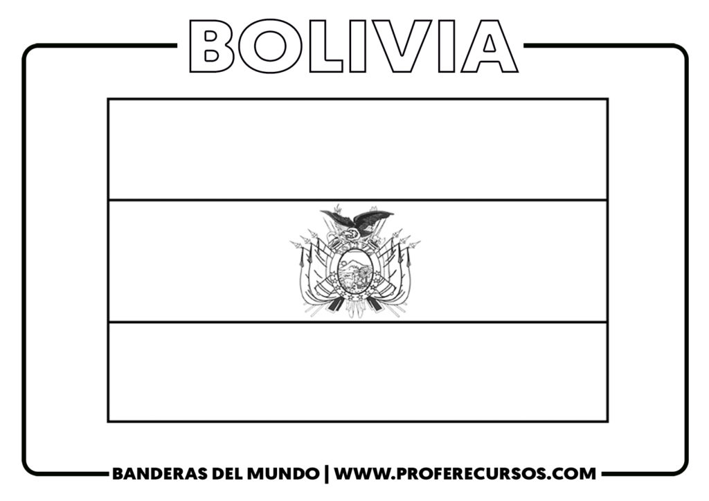 Bandera de bolivia para colorear