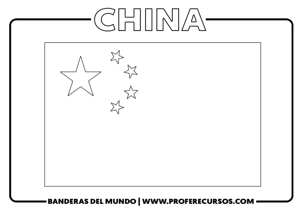 Bandera De China Para Colorear