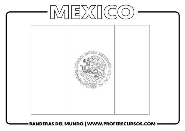 Bandera De Mexico Para Colorear