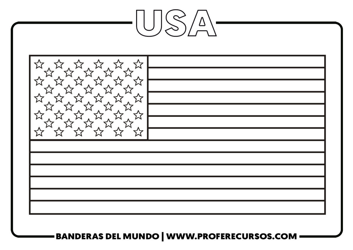 Bandera de usa para colorear