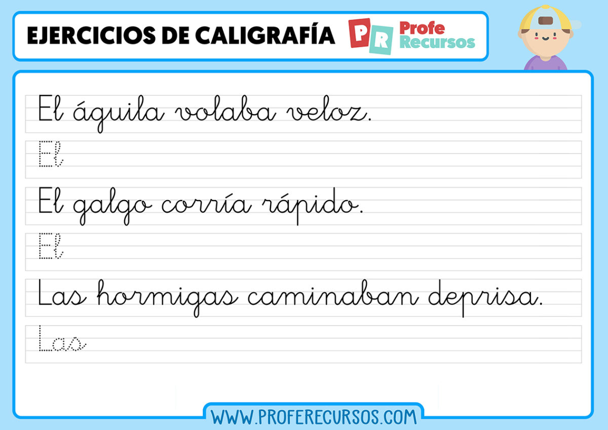 Ejercicios De Caligrafia Para Niños De 6 Años