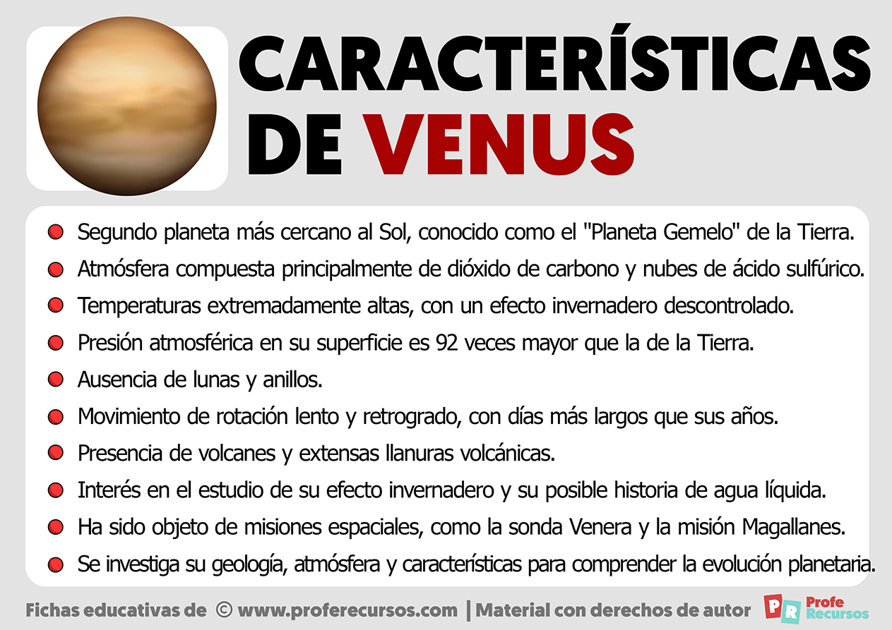 Caracteristicas Del Planeta Venus Para Niños De Primaria