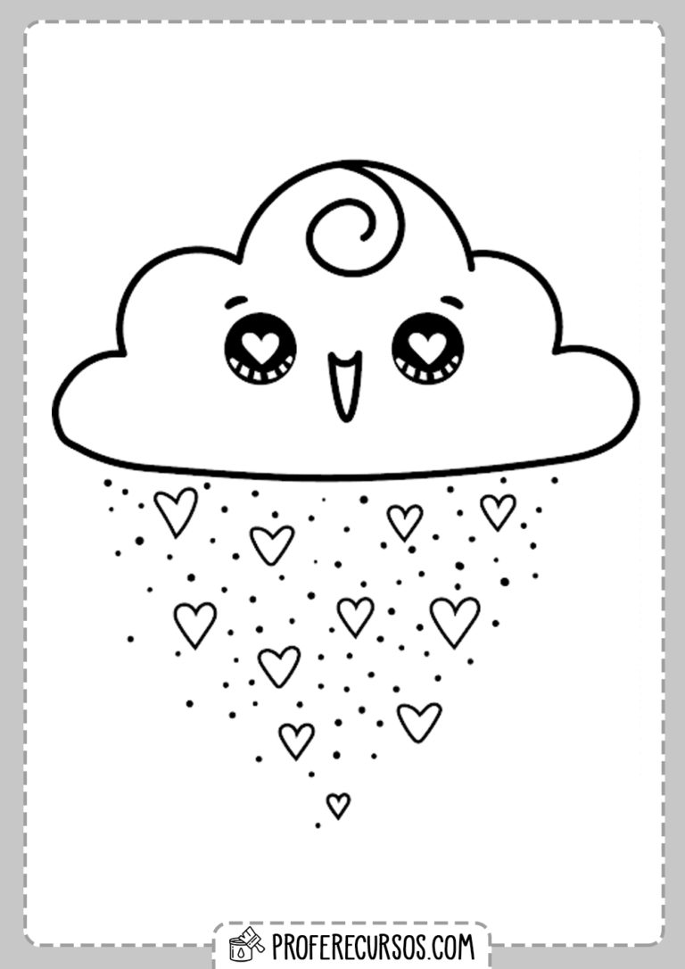 Dibujo Nube Kawaii para Colorear