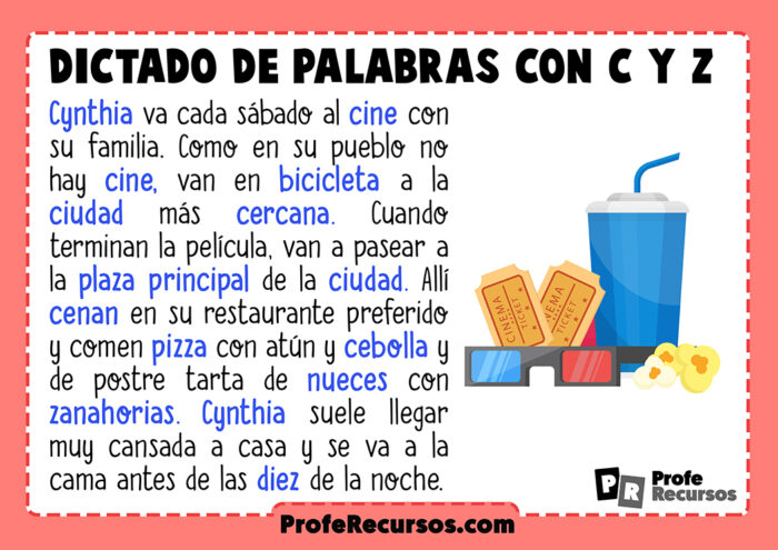 Dictados Cortos Con C Y Z Para Niños De Primaria 