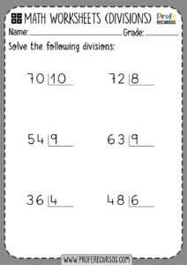 2 digit by 1 digit division worksheets