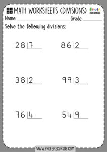 2 digit by 1 digit division worksheets