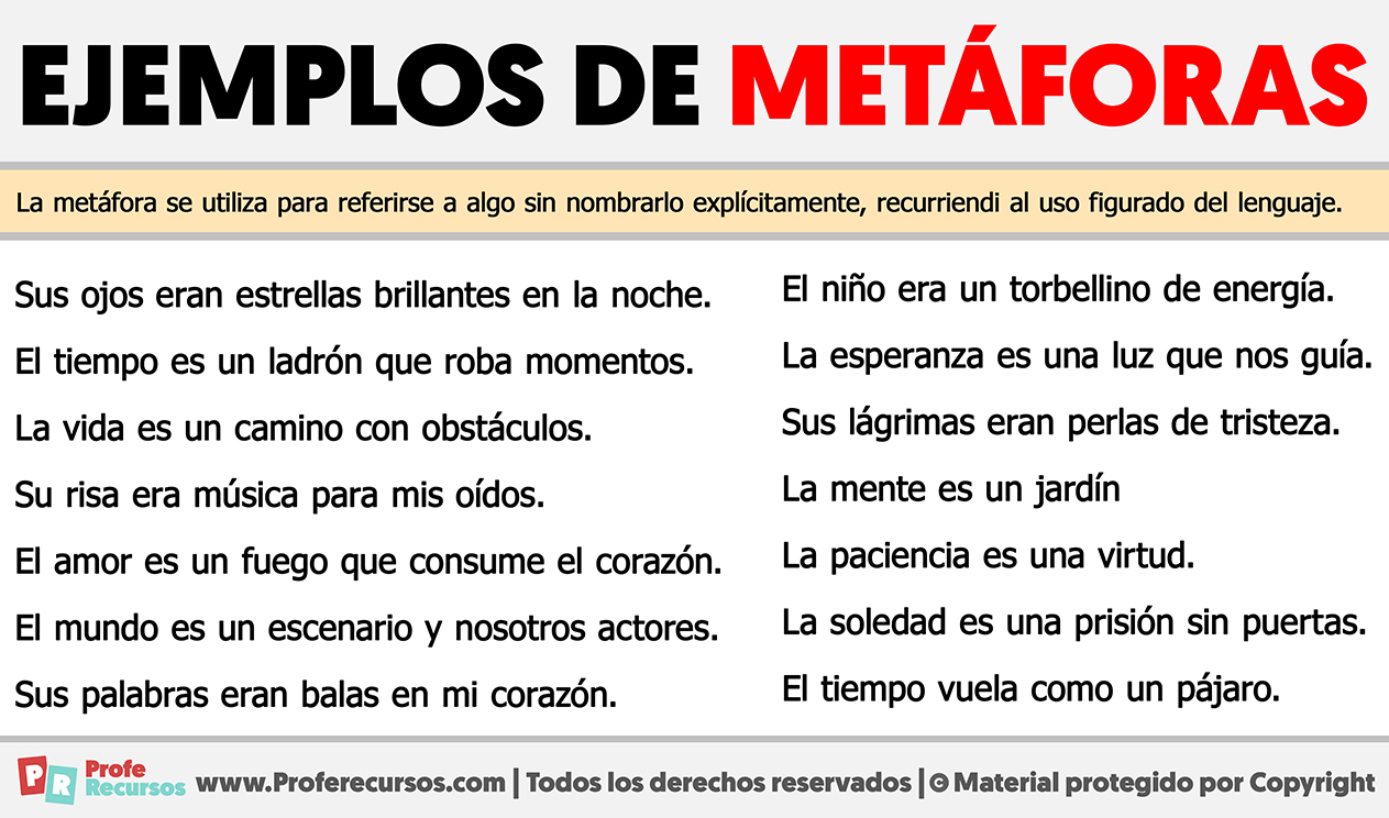 Ejemplos De Metáforas