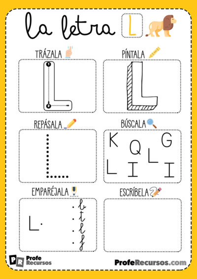 Ficha Lectoescritura Letra L 