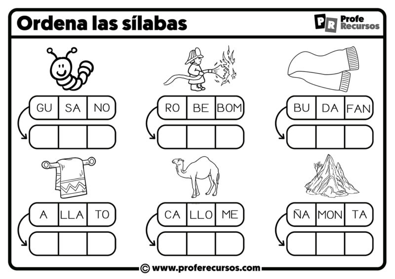 Fichas De Silabas Para Primer Grado