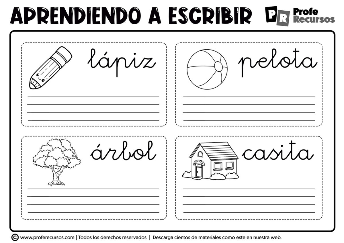 Fichas para APRENDER a ESCRIBIR | Escribir Palabras