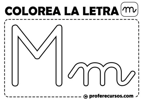 Letra m para colorear - Profe Recursos