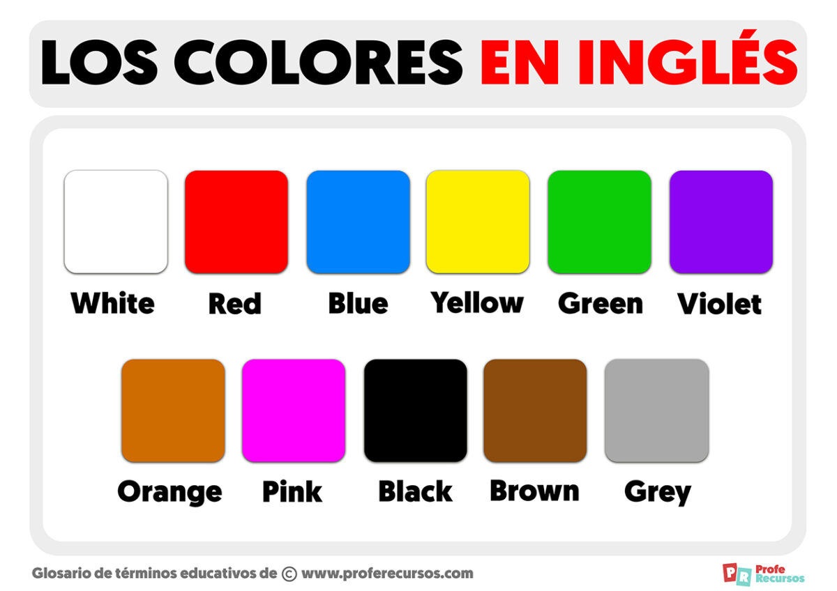 Los Colores En Inglés 8602