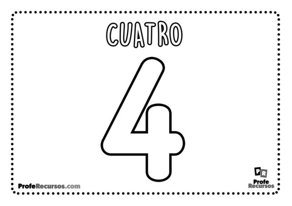 Numero 4 Para Colorear 7859