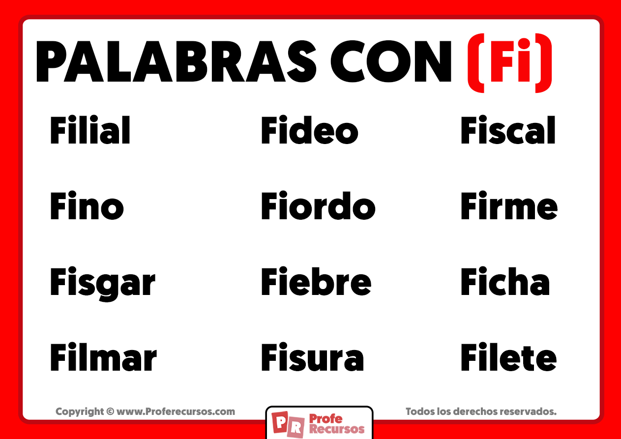 Palabras Con Fi Ejemplos De Palabras Con Fi