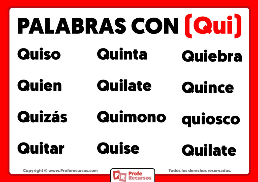 Palabras con Qui | Ejemplos de Palabras con Qui