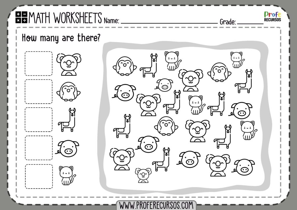 free printable counting worksheets for kindergarten