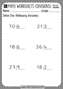 2 digit by 1 digit division worksheets