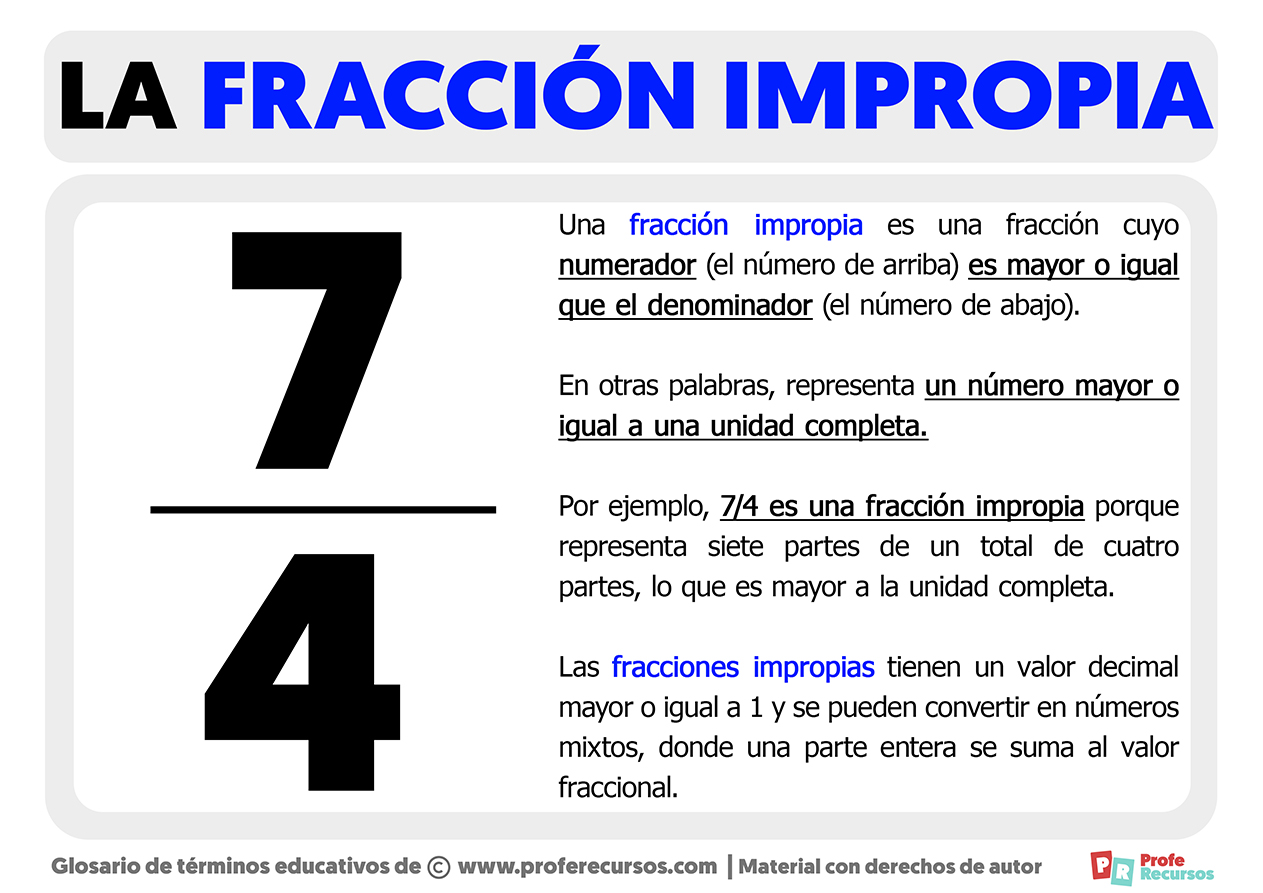 Qué Es Una Fracción Impropia 2921