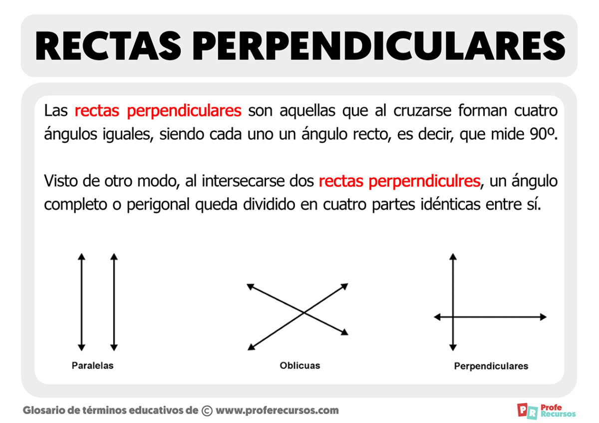 Las Rectas Perpendiculares Definición Y Ejemplo